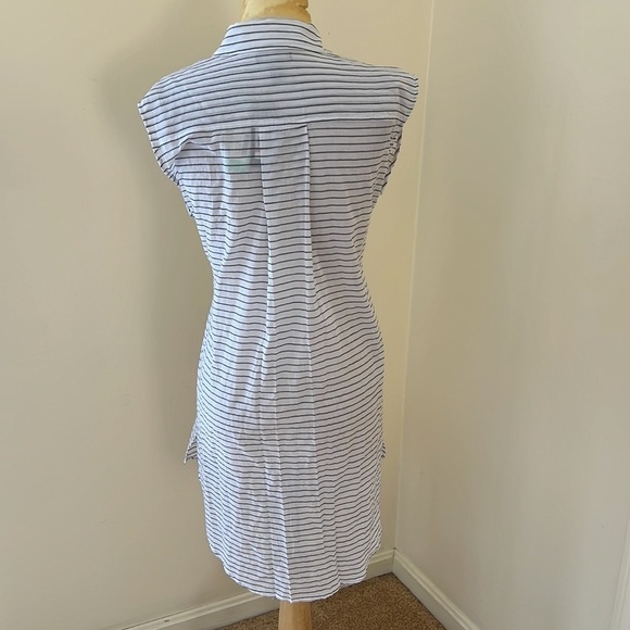 NWT! KENNETH COLE Size XS white striped Aliza wrap tunic top - Picture 4 of 8